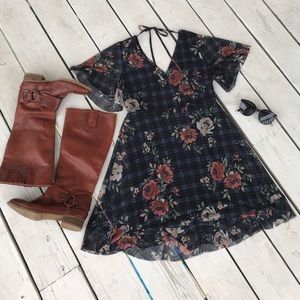 Floral western vibe mini dress